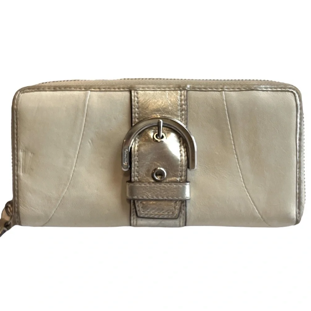 Coach large Gold & Cream Tan Two Tone wallet